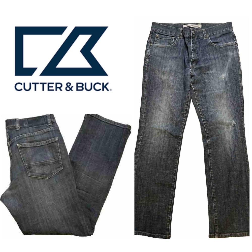 Cutter & Buck - Men's 33x32 (Actual 33X29.5) Relaxed Straight Leg Jeans